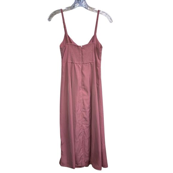 451. Abercrombie and Fitch pink twist front midi dress with a slit size Medium P - Picture 4 of 7